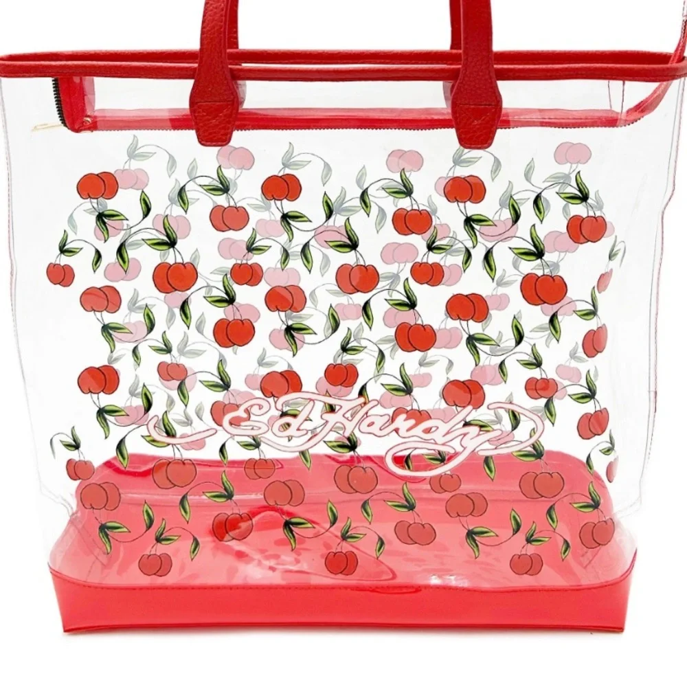 NWT Ed Hardy Cherry Clear Tote Bag - Picture 2 of 3